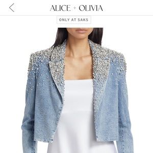 Alice + Olivia Ivan Cropped Beaded Jacket